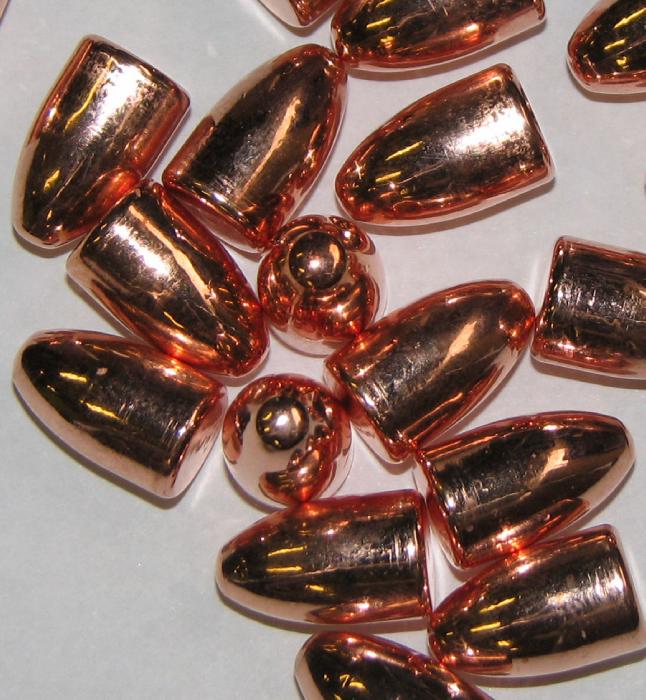 9mm 124 gr .355 RN copper plated bullets 250ct